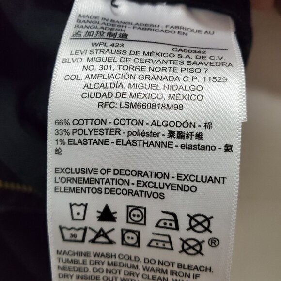 Denizen by Levi's High-Rise Jegging Crop Women's Black Cuffed Hem Jeans 28 - Picture 8 of 12